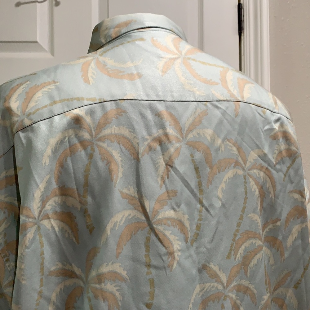 Tori Richard Palm Tree Print Button Down Shirt 2xl - image 5